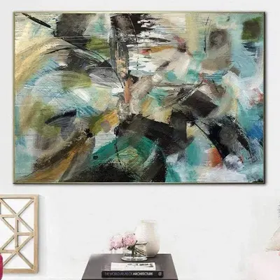 Large Acrylic Green Colorful Paintings On Canvas Contemporary Wall Art Modern Wall Decor | GROWTH