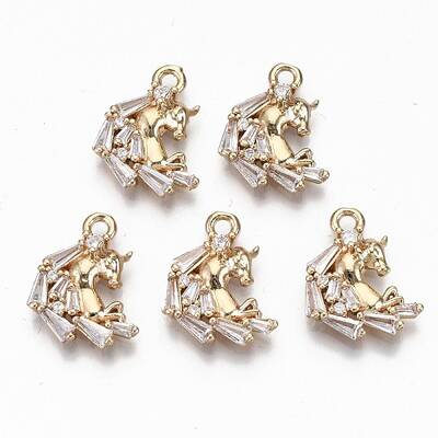 Brass Micro Pave Cubic Zirconia Pendants