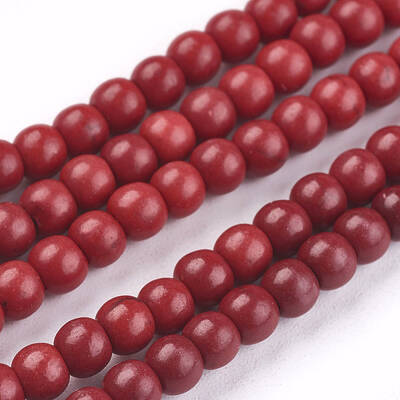 1 Strand Dyed Crimson Round Synthetic Turquoise Beads Strands