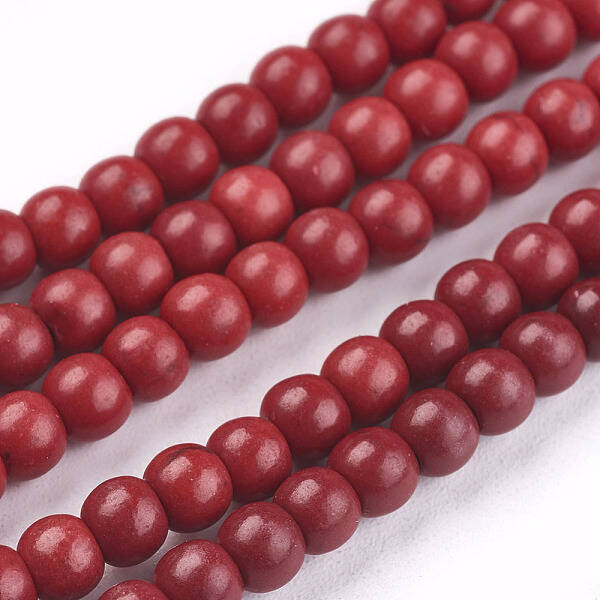 1 Strand Dyed Crimson Round Synthetic Turquoise Beads Strands
