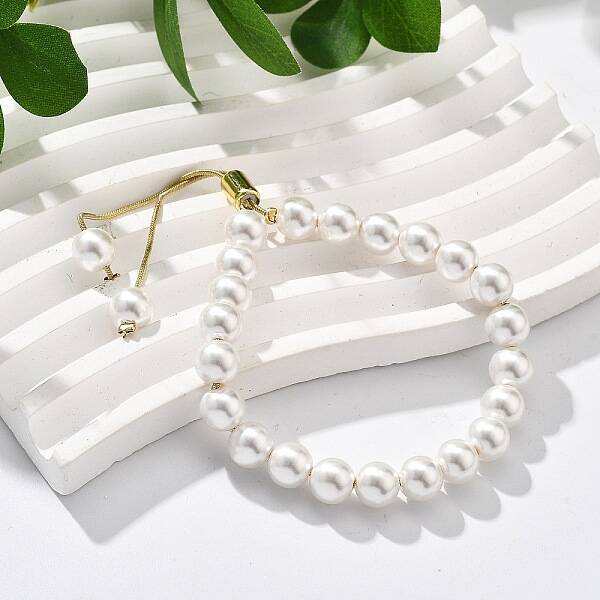 Long-Lasting Plated Brass Beads Slider Bracelets for Women
