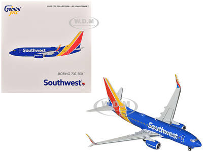 Boeing 737-700 Commercial Aircraft Southwest Airlines (N943WN) Blue with Striped Tail 1/400 Diecast Model Airplane by GeminiJ...