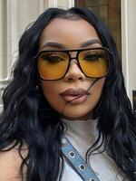 Women's Vintage Trendy Tinted Lens Glasses, Retro Y2K Style Glasses for Everyday Use, Fashion Accessories for Outdoor Activit...