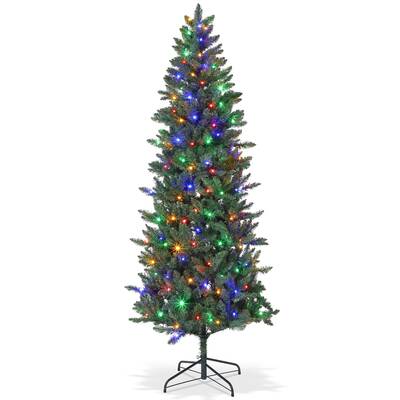 Garvee 6ft Pencil Christmas Tree with 120 Lights, LED Illumination, Easy Setup, PVC Material, Flame Retardant, Indoor Decor f...