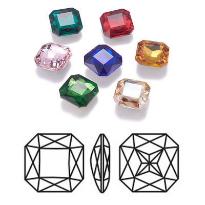 Pointed Back K9 Glass Rhinestone Cabochons