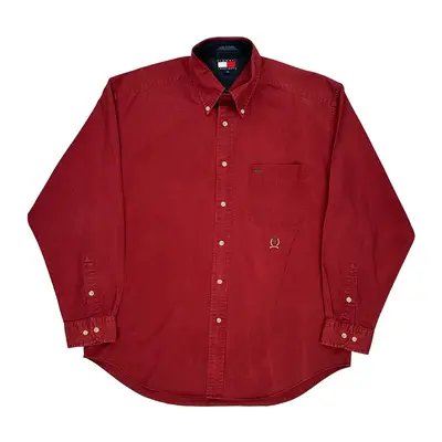 Tommy Hilfiger Shirt - Medium Red Cotton