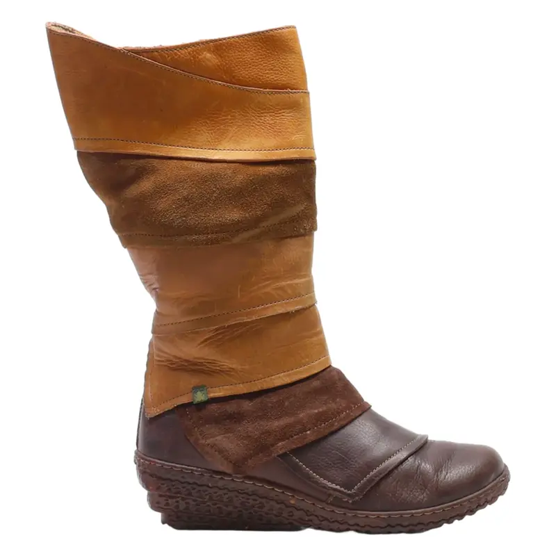 EL NATURALISTA High Boots Brown Leather Womens UK 4