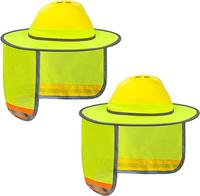 Evridwear Full Brim Hard Hat Sun Shade with Reflective Stripe - High Visibility Neck Protection, no caps, plug-in design