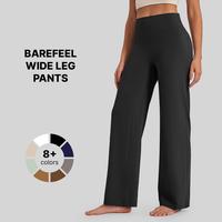 G4Free Barefeel Wide Leg Pants for Women High Waisted Loose Casual Dress Work Yoga Pants Seamless Naked Feeling Soft Fabric F...