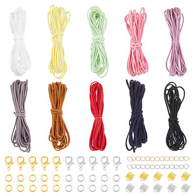Flat Faux Suede Cord DIY Jewelry Making Finding Kit