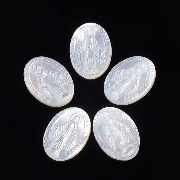 Natural White Shell Cabochons