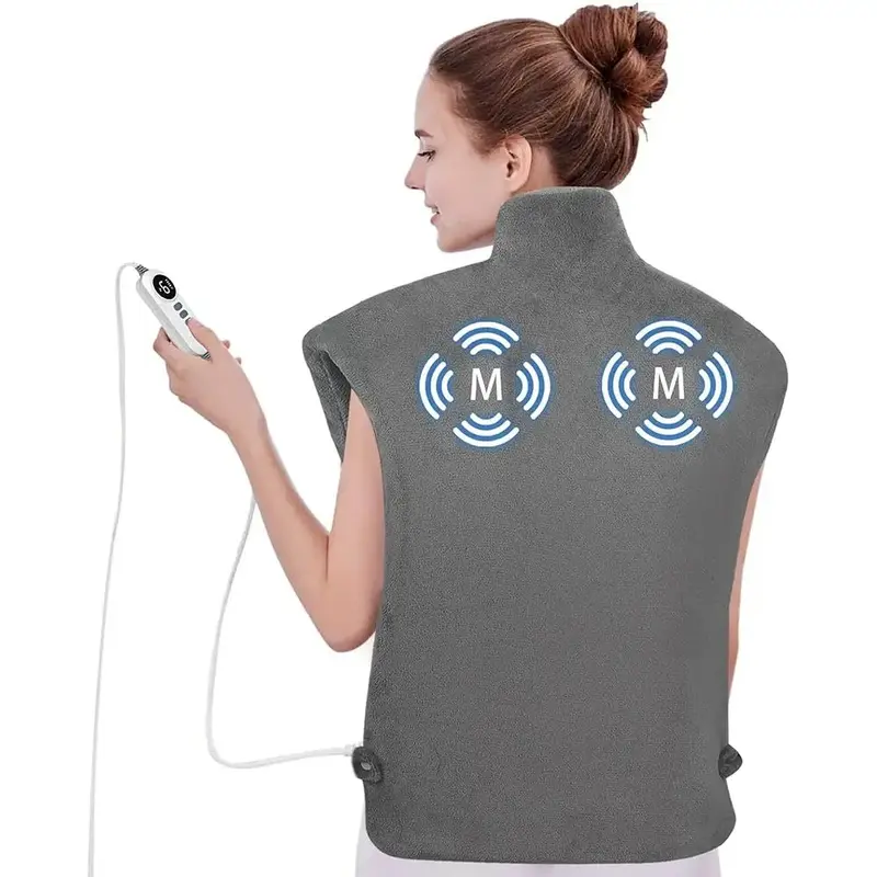 DailyLife Portable Heated Massage Shawl, Electric Heating pad for Back Pain Relief – 6 Heat Settings, 4 Massage Modes, Auto...