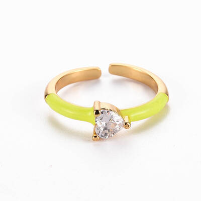 Brass Enamel Cuff Rings