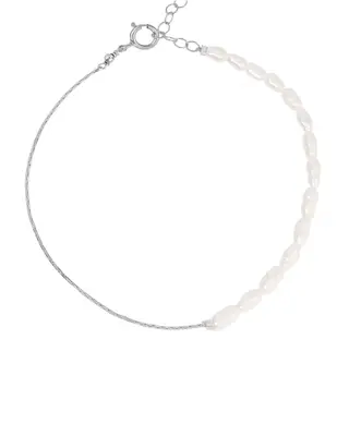 Ardella Gemstone Bracelet | Metal Color: Silver | Gemstone: Freshwater Pearl | Length: Adjustable 7 - 8 inches