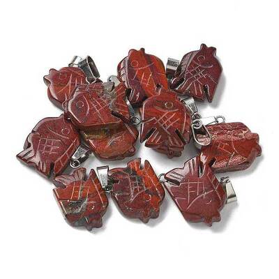 Natural Red Rainbow Jasper Pendants