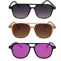 DAX Eyewear Briggs Sunglasses Smaller Aviator Frame for Smaller Face Shapes UV400 TAC Polarized Lens Black, Hot Pink, or Clea...