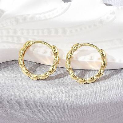 Brass Huggie Hoop Earrings
