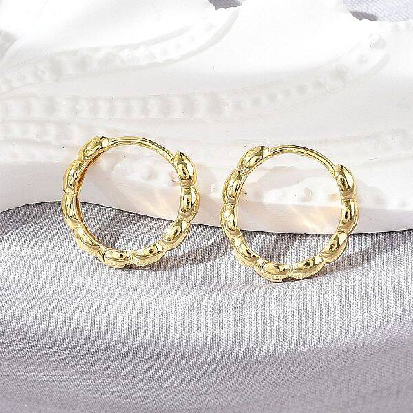 Brass Huggie Hoop Earrings