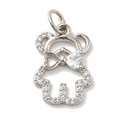 Brass Micro Pave Cubic Zirconia Pendants