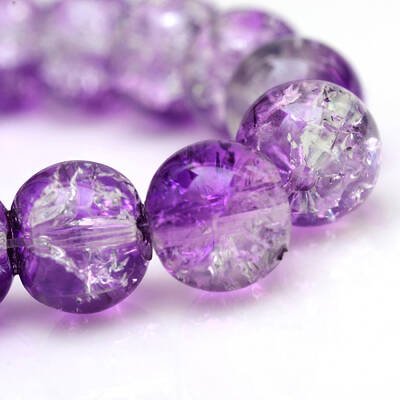Baking Painted Crackle Glass Bead Strands