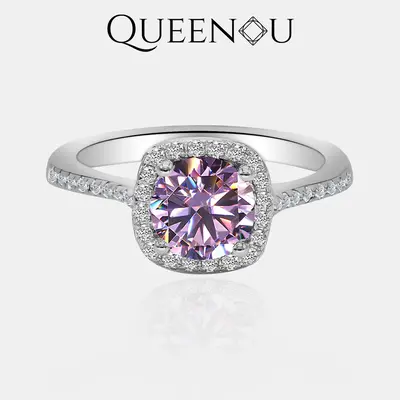 【#293】PURPLE SYNTHETIC MOISSANITE RING – Elegant Wedding/Engagement Jewelry for Women, Ideal for Birthday/Anniversary G...
