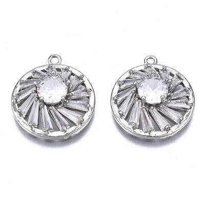 Brass Clear Cubic Zirconia Pendants