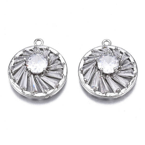 Brass Clear Cubic Zirconia Pendants