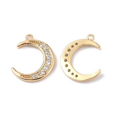 Brass Micro Pave Clear Cubic Zirconia Charms