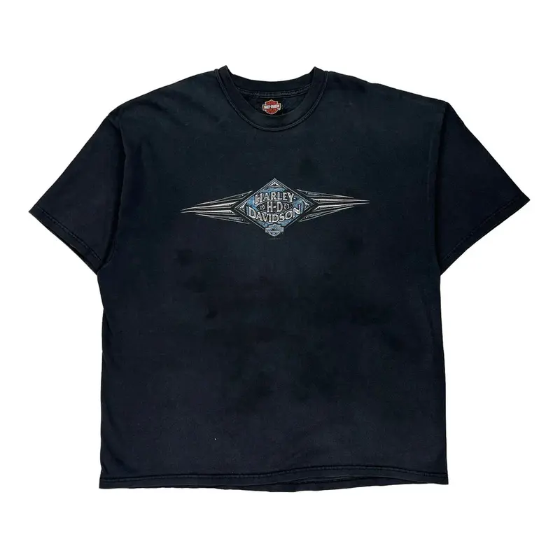 Harley Davidson Graphic T-Shirt - 2XL Black Cotton