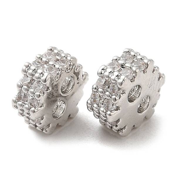 Brass Micro Pave Clear Cubic Zirconia Slide Charms