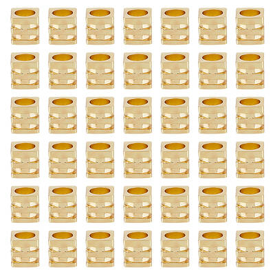 100 Pcs Real 14K Gold Plated Cube Beads 3mm