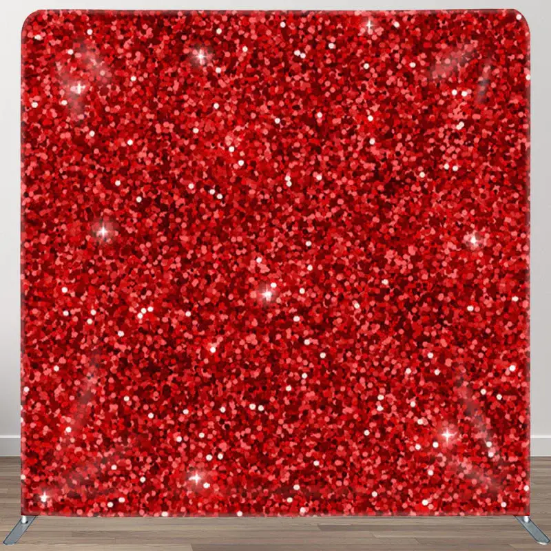Aperturee Red Sparkling Fabric Backdrop Cover For Party Decor - Aperturee