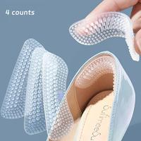 Silicone Heel Sticker, 4 Counts/set Anti-slip Heel Cushion, Non-slip Insert Pad, Shoe Insole, Foot Heel Care Protector for W...