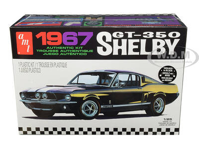 Skill 2 Model Kit 1967 Ford Mustang Shelby GT350 Black 1/25 Scale Model by AMT