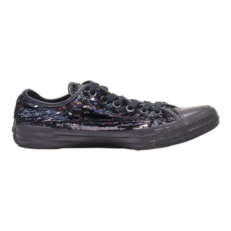 CONVERSE Low Top Trainers Black Synthetic Womens UK 5.5