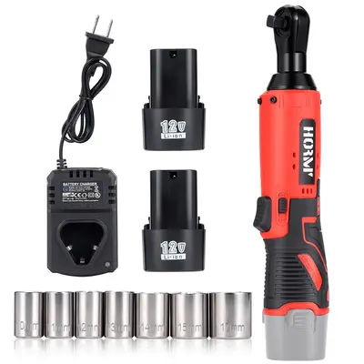 Hormy 12V Electric Ratchet Wrench 3/8'' Home Repair Lithium Screwdriver 9.5mm Stage Tray power Tool with Forward and Reverse ...