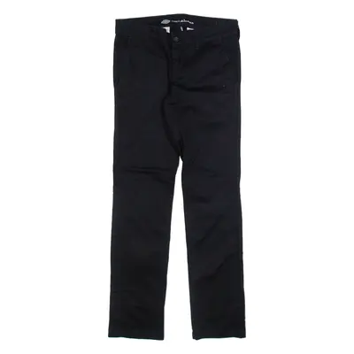 DICKIES Womens Trousers Black Slim Straight W30 L31