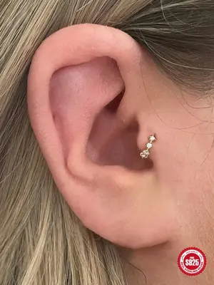 925 Sterling Silver Women's Elegant Rhinestone Decorated Earrings, Exquisite Trendy Earrings, Fashionable Jewelry for Women f...