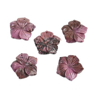 Natural Rhodonite Carved Pendants