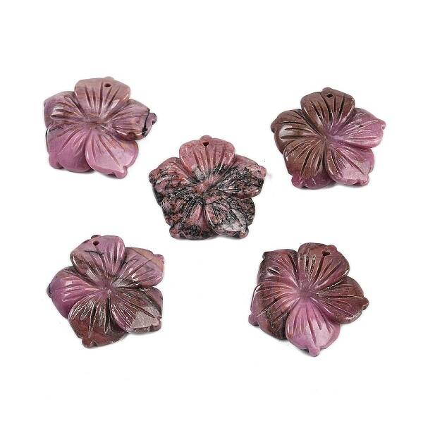 Natural Rhodonite Carved Pendants