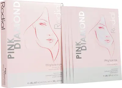 Set Rodial Pink Diamond Lifting Maschera in tessuto Viso 4 pezzi 20 g