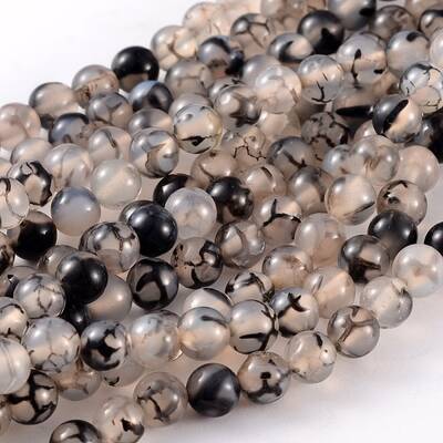 Natural Dragon Veins Agate Beads Strands