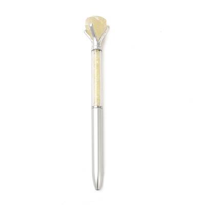 Raw Natural Yellow Quartz Chip on Top Ball-Point Pen