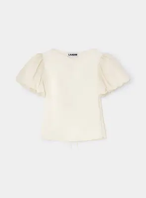 SIMONE ECRU PUFF SLEEVE BLOUSE | Size: XS