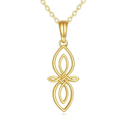 14K Gold Celtic Knot Pendant Necklace