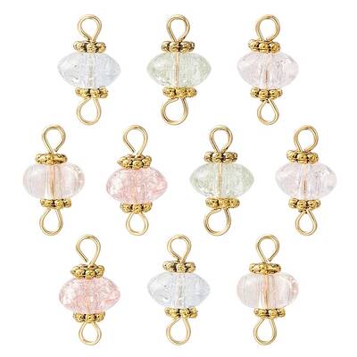 Crackle Glass Connector Charms