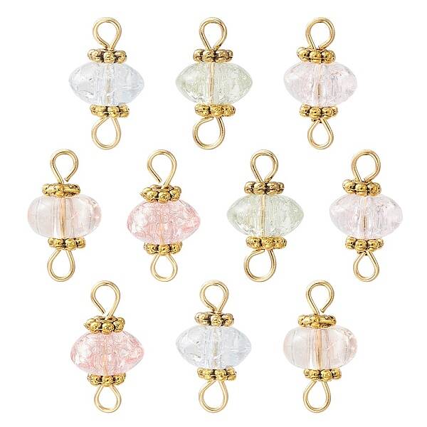 Crackle Glass Connector Charms