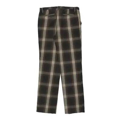 Sisley Checked Trousers - 34W 35L Brown Cotton