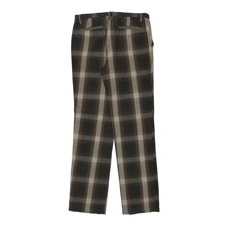 Sisley Checked Trousers - 34W 35L Brown Cotton