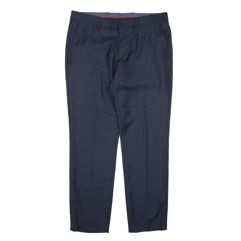 TOMMY HILFIGER Trousers Blue Regular Tapered Wool Mens W32 L27